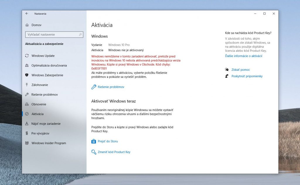 Ako aktivovať Windows 10